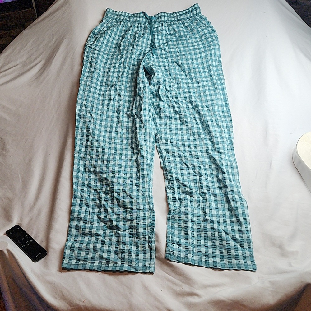 L.L. Bean Pajama Pants Gingham Seersucker Women's Size Small